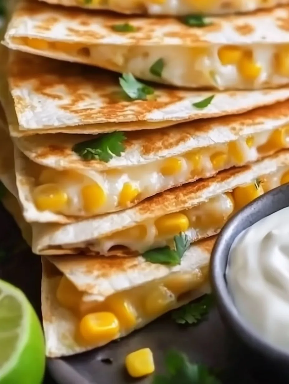 Elote Quesadilla With Melty Cheese On Board