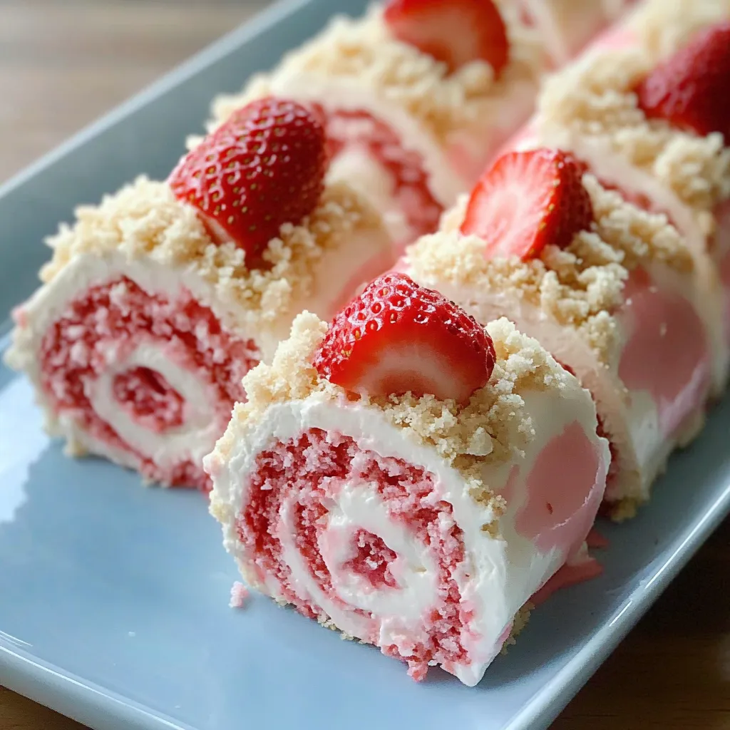 Simple Delicious Strawberry Shortcake Cheesecake Rolls