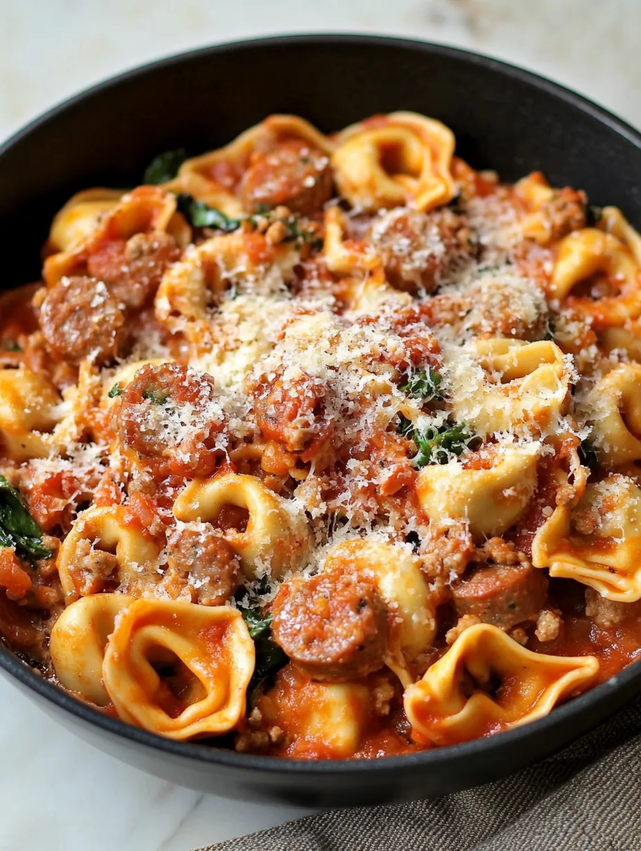 One Pan Sausage Tortellini Dinner