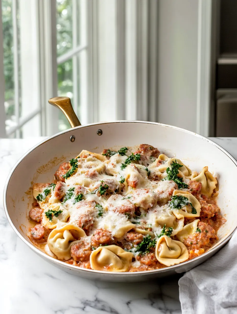 One Pan Sausage Tortellini Dinner How-To