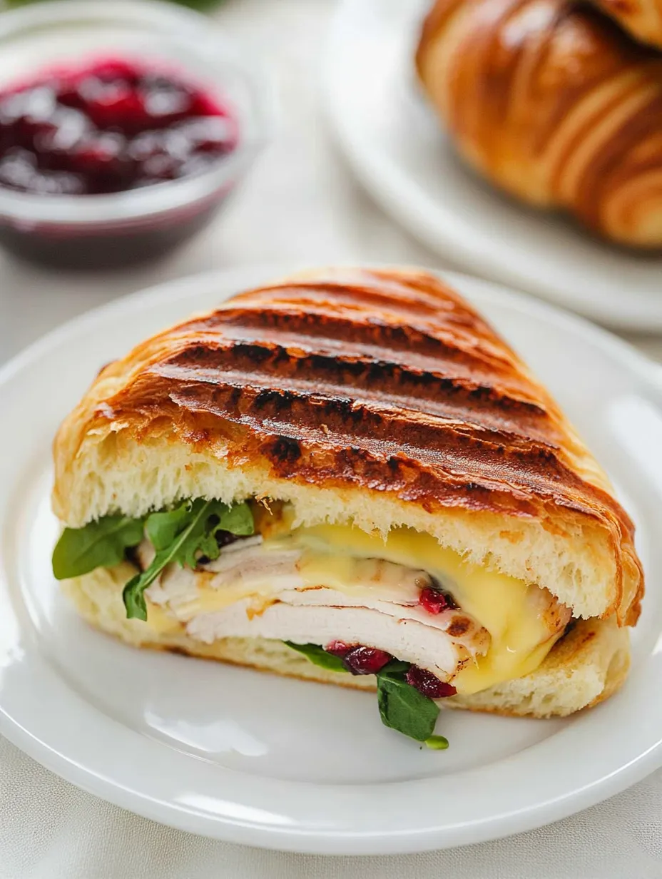 Turkey Brie Croissant Panini Simple