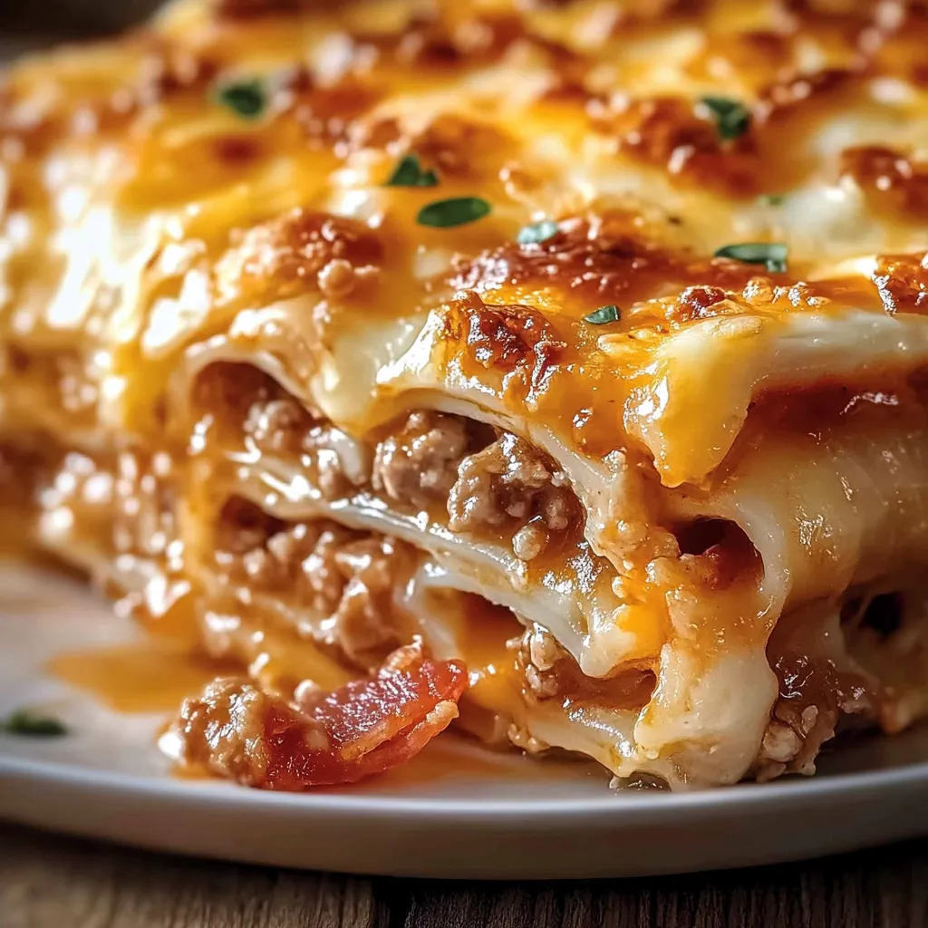 Mouthwatering Parmesan Garlic Bacon Cheeseburger Lasagna