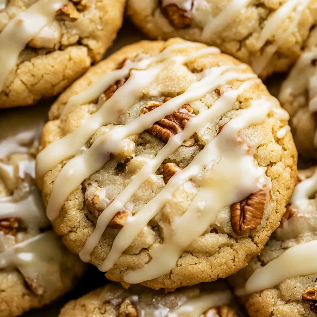 Close-up of maple brown sugar cookies, showcasing their rich color and soft texture.