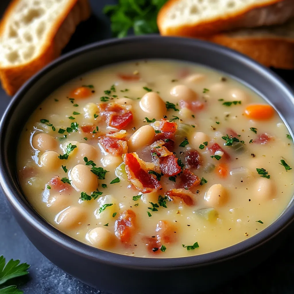 Homemade White Bean Soup with Bacon