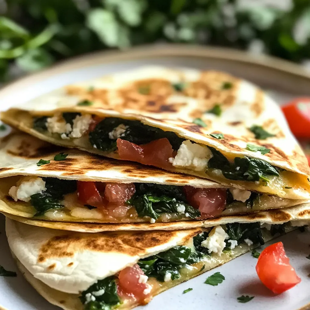 Crunchy Spinach Feta Quesadilla Lunch