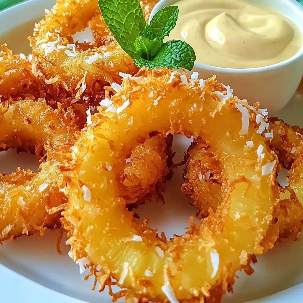 Coconut Crusted Pineapple Rings
