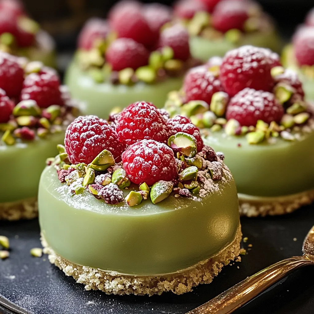 Simple Pistachio & Raspberry Cheesecake Domes