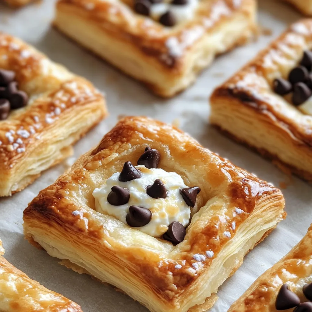Ricotta Chocolate Chip Pastry Squares Squares