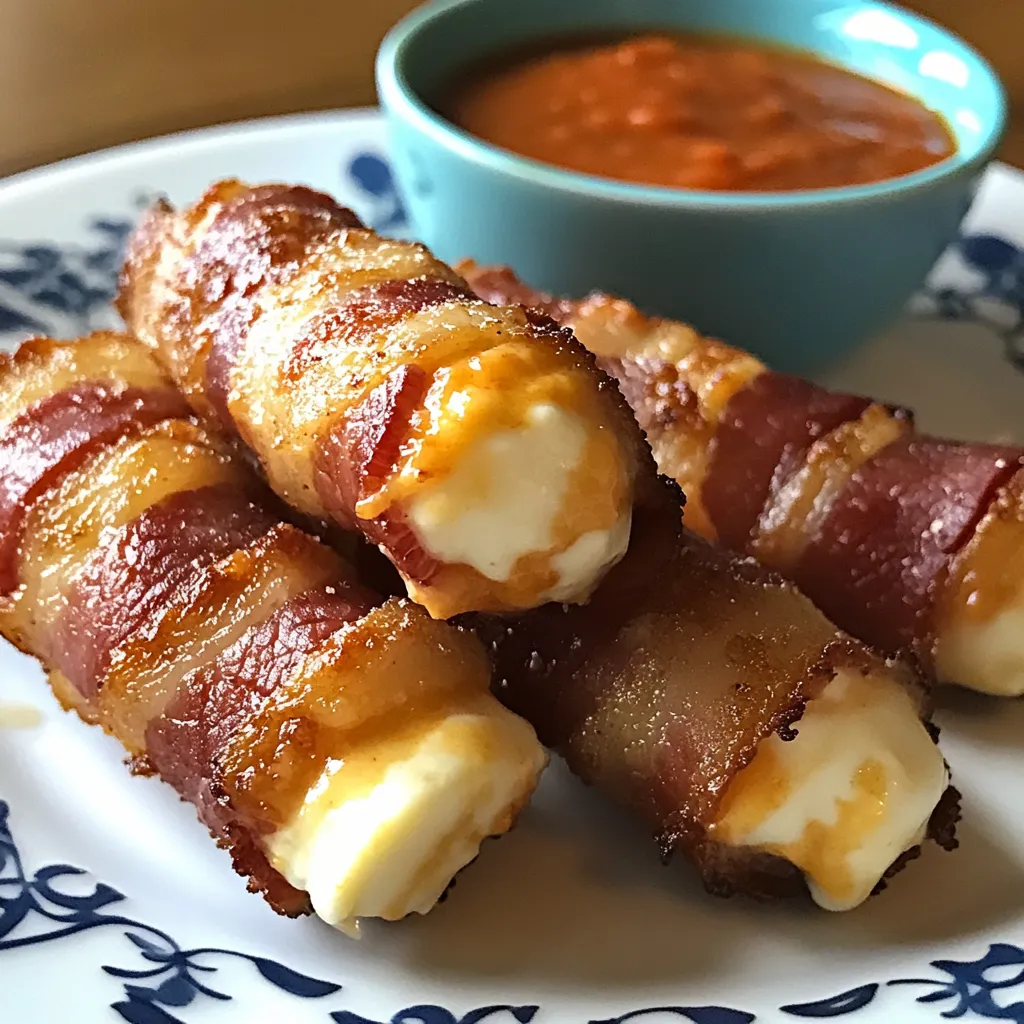 Bacon Wrapped Mozzarella Sticks Delight