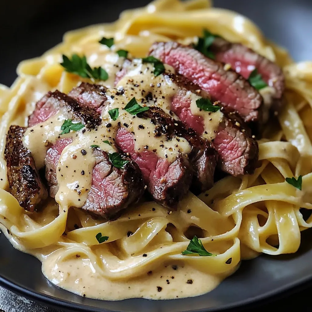 Easy Spicy Cream Pasta Steak