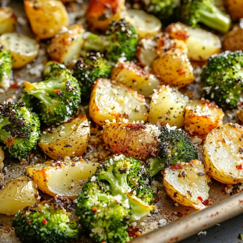 A plate of food with broccoli and potatoes.