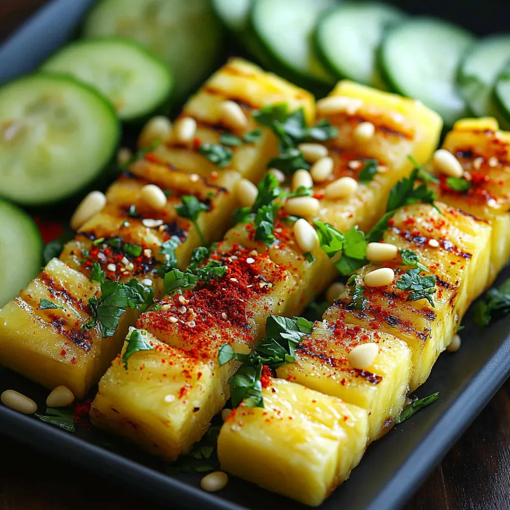 Colorful platter of Chili-Lime Pineapple Cucumber Sticks
