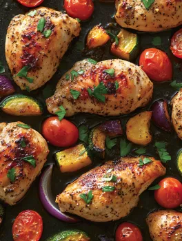 Balsamic Glazed Chicken and Veggies (Sheet Pan)