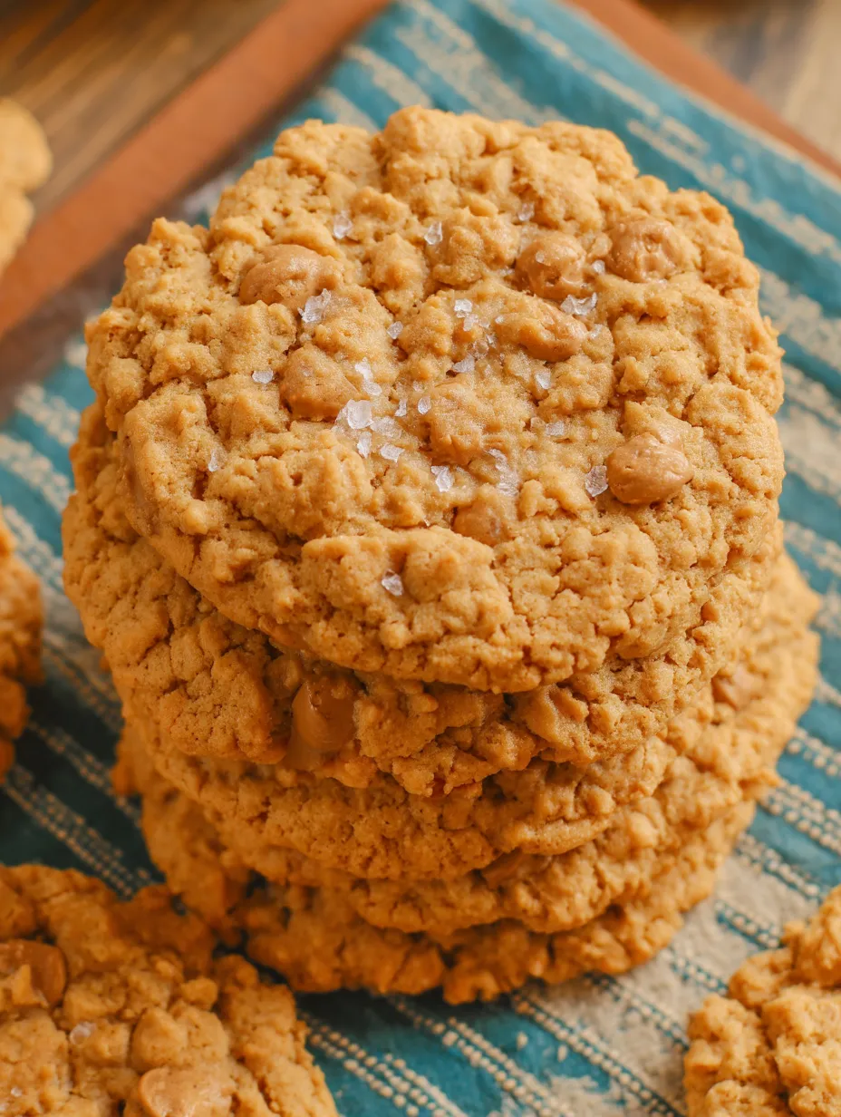 A stack of cookies with a blue napkin underneath.