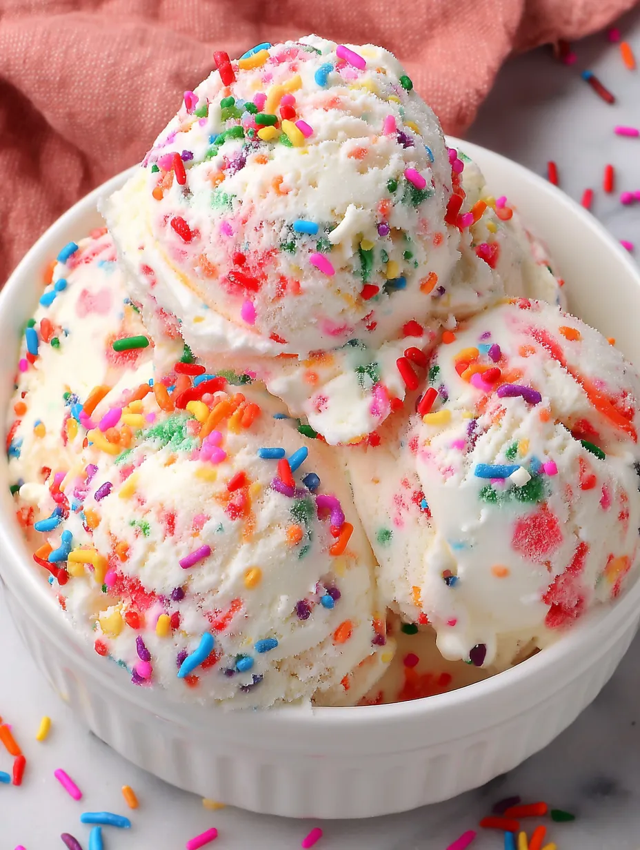 A bowl of colorful ice cream.