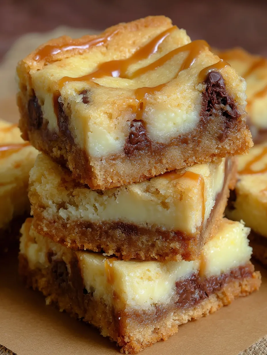 A stack of cake with caramel drizzled on top.