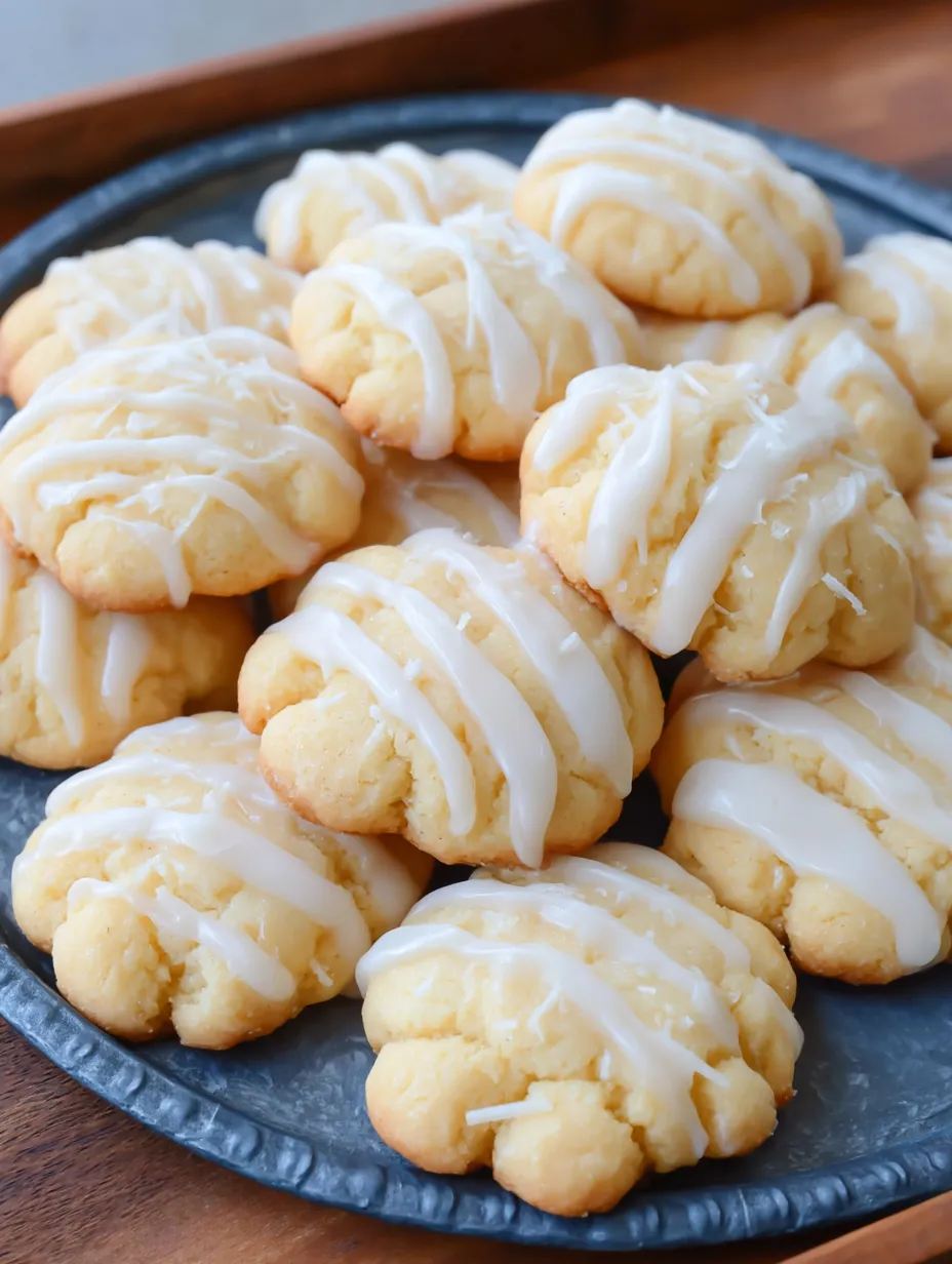 A plate of cookies with white icing.