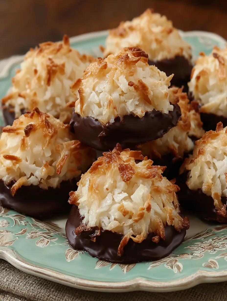 A plate of chocolate covered coconut balls.