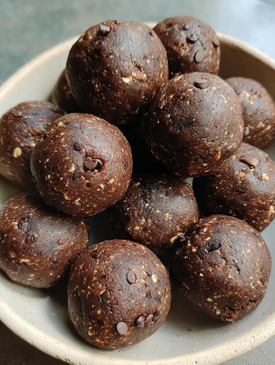 A bowl of chocolate balls.