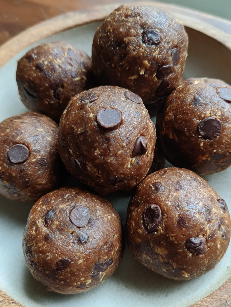 Chocolate covered balls on a plate.