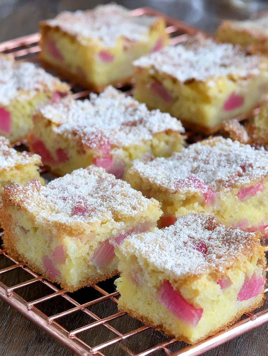 3 Ingredient Rhubarb Squares