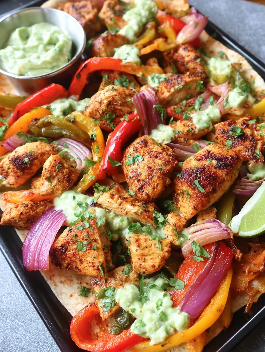 A plate of food with chicken, peppers, and onions.