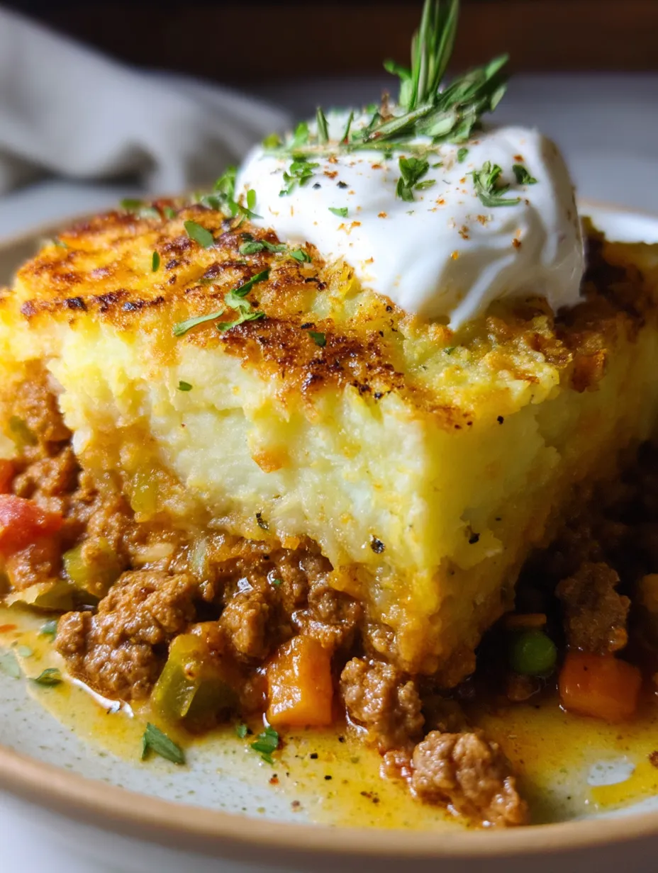 A plate of food with a dollop of sour cream on top.