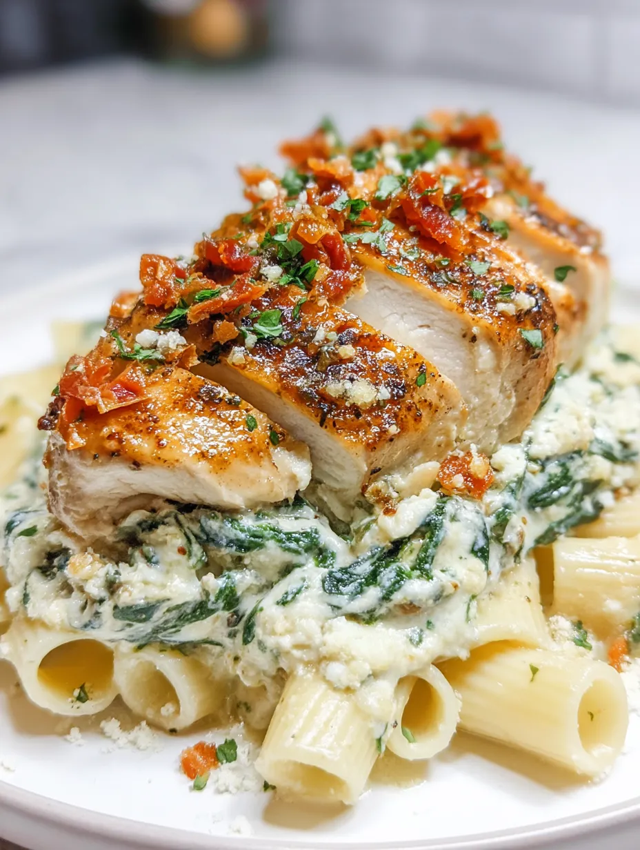 A plate of food with chicken and pasta.