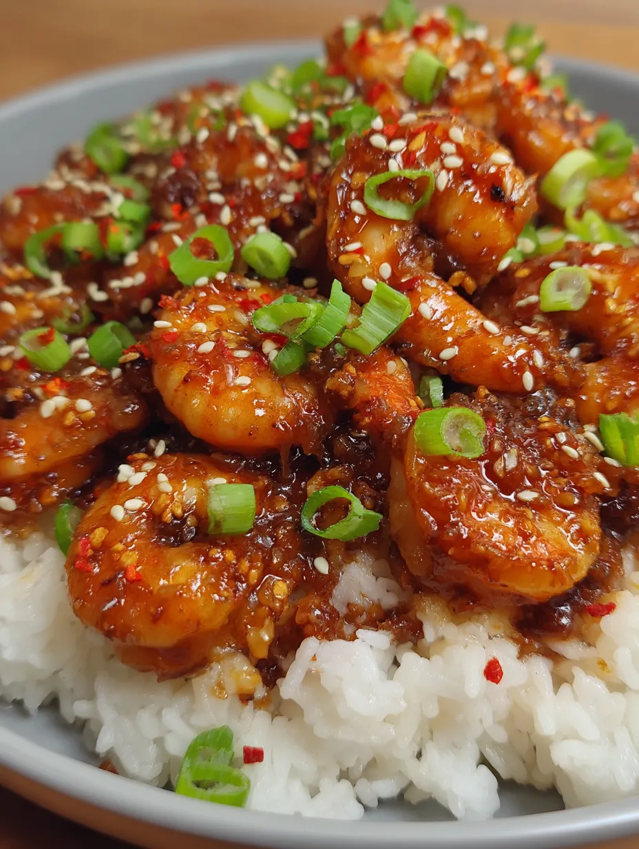 Shrimp stir fry with rice.