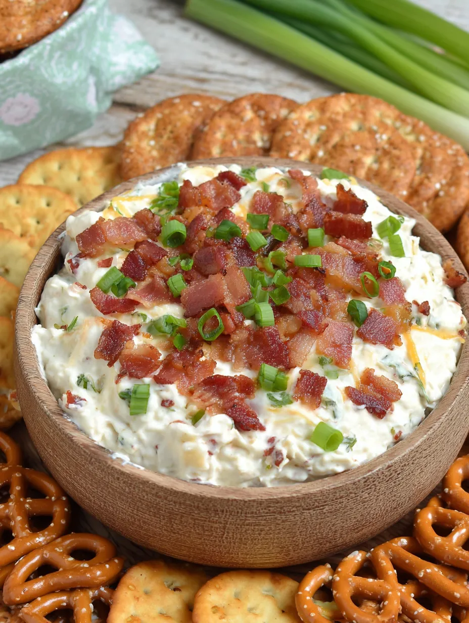 Ein Bacon-Salat in einem Holz-Bowl mit grünen Zwiebeln und gerösteten Nüssen.