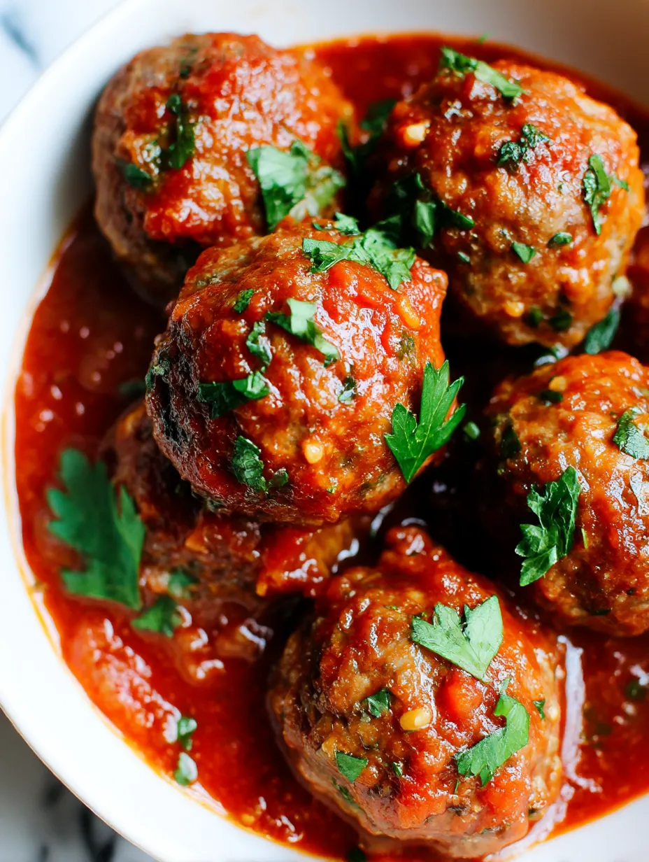A bowl filled with saucy Italian meatballs.