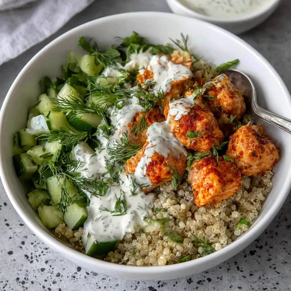 A white plate filled with rice, onions, cheese, and sauce all mixed together.