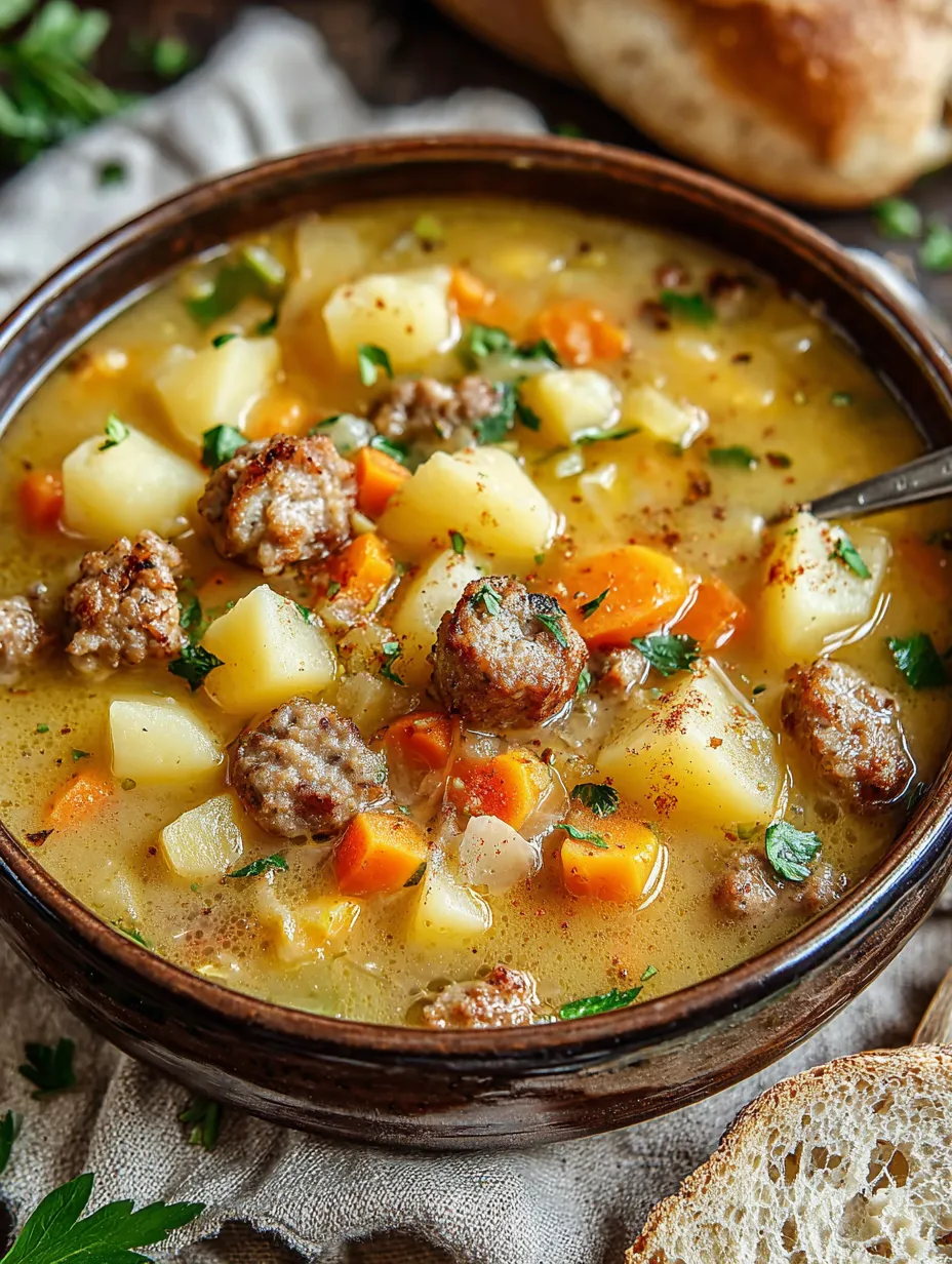 A pot filled with a mix of potatoes, onions, beef, and veggies.