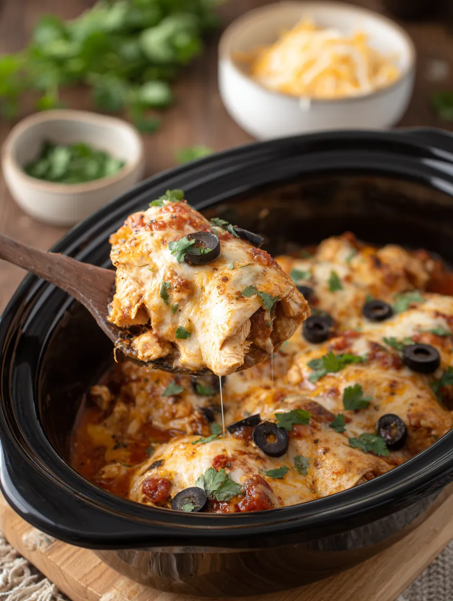 A bowl filled with chicken and olives.