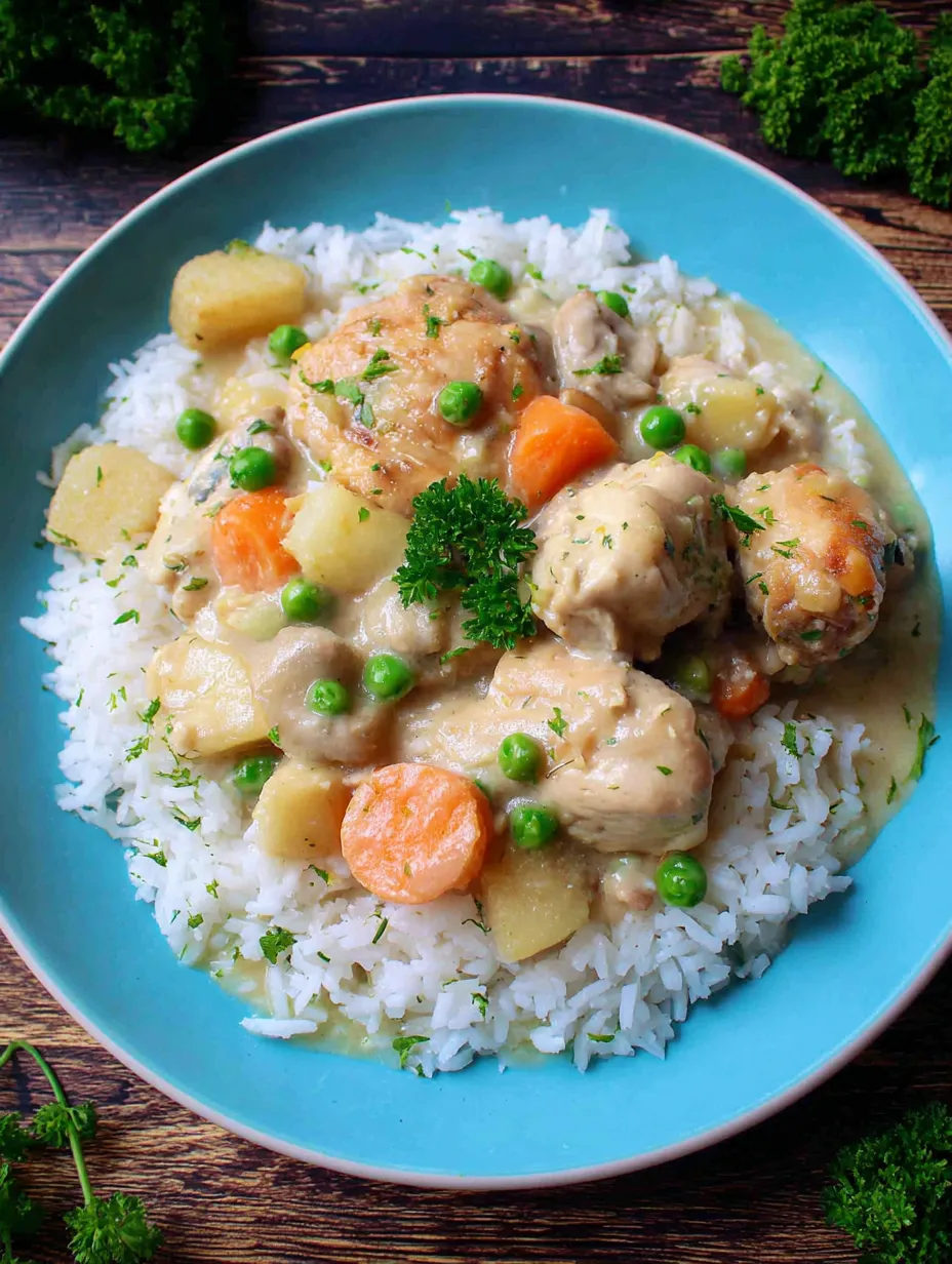 A plate with rice and veggies—carrots, onions, and potatoes underneath.