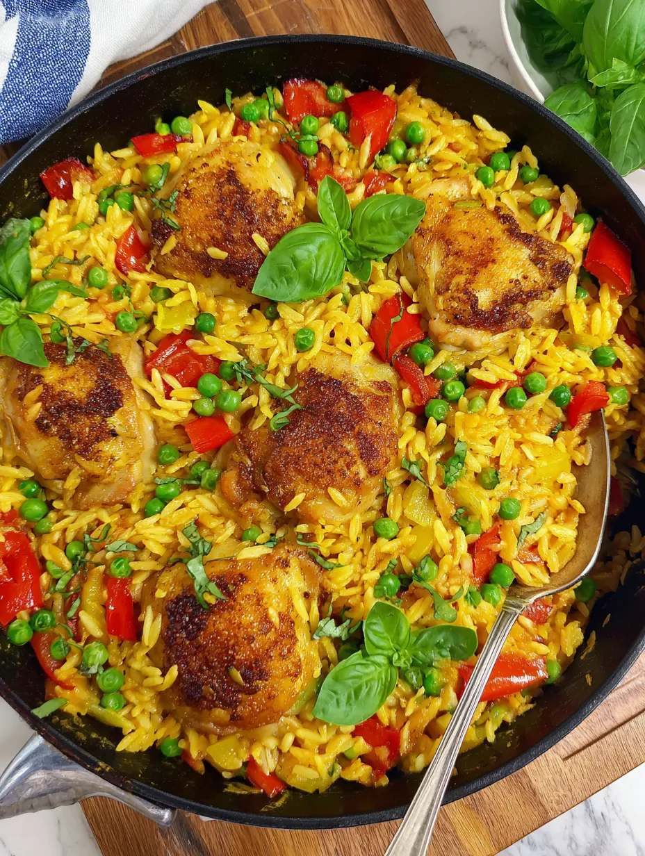 A black pot with a mix of rice, chickpeas, tomatoes, peppers, onions, and spinach.