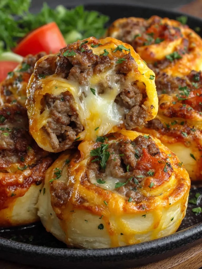 A platter with assorted meatballs wrapped in pasta dough.