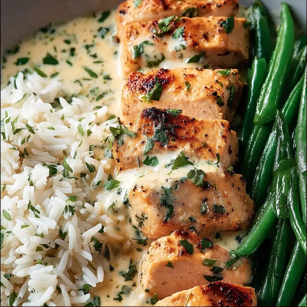 A plate of food with rice and meat.