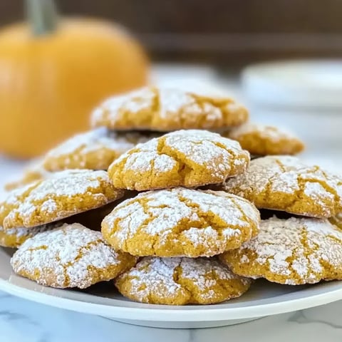 A batch of pumpkin cookies topped with sugar, sitting on a plate beside a pumpkin.