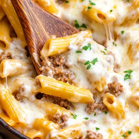 Ground Beef Alfredo Bake