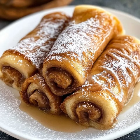 Tasty French toast roll-ups with cinnamon