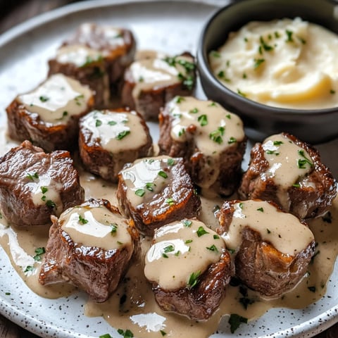 Creamy butter steak paired with parmesan sauce for a refined take.