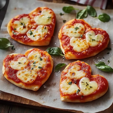 Heart-Shaped Mini Pizzas