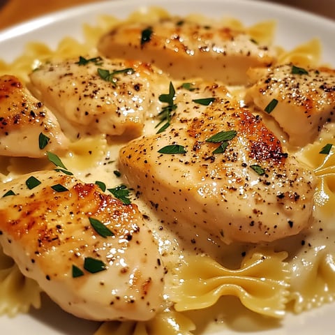 Savory Garlic Chicken with Bowtie Pasta