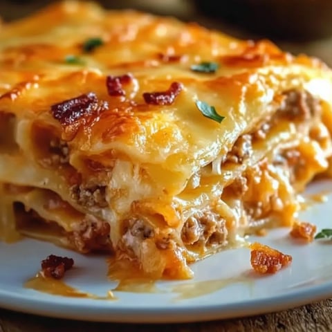 Garlic Bacon Cheeseburger Lasagna