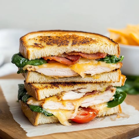 Grilled Turkey Melt with Bacon and Spinach