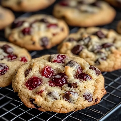 Warm cherry chocolate cookies featuring bright cherries and melty chocolate chips.