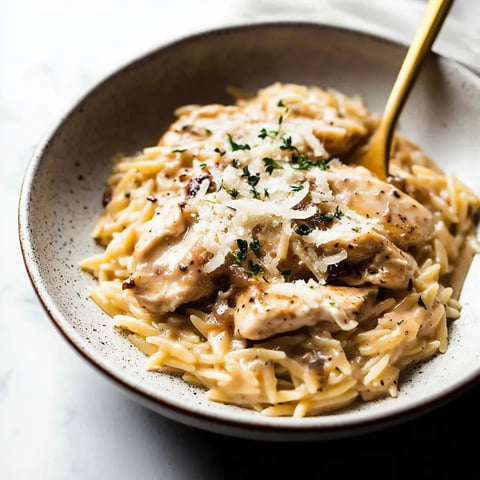 Marsala Orzo with Chicken
