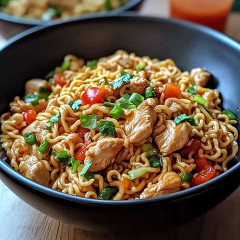 Stir-fried Chicken Ramen Dish