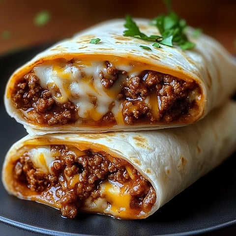 A warm beef and cheese tortilla wrap, quick and easy for meals.